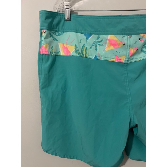 Chubbies Board Shorts Men's 38 Green Print Swim Trunks Drawstring - Picture 9 of 15